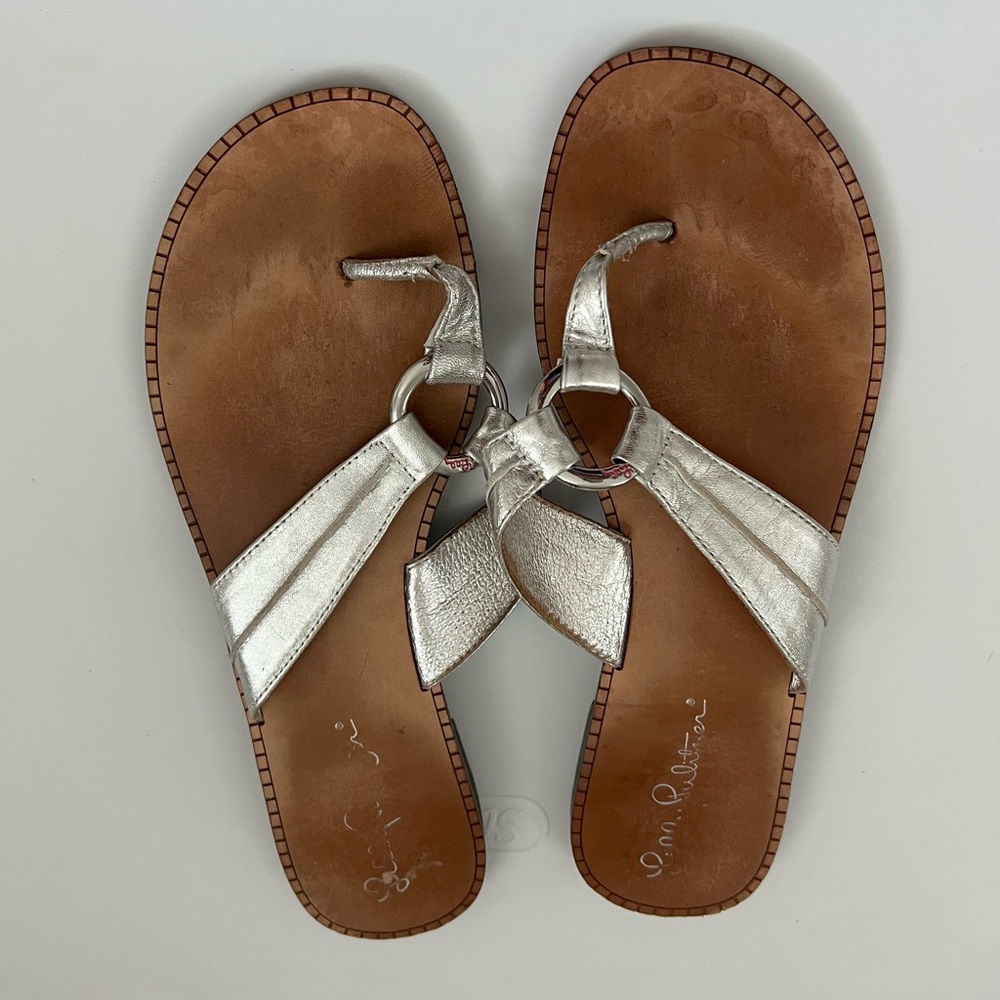 Lilly Pulitzer Silver Sandals